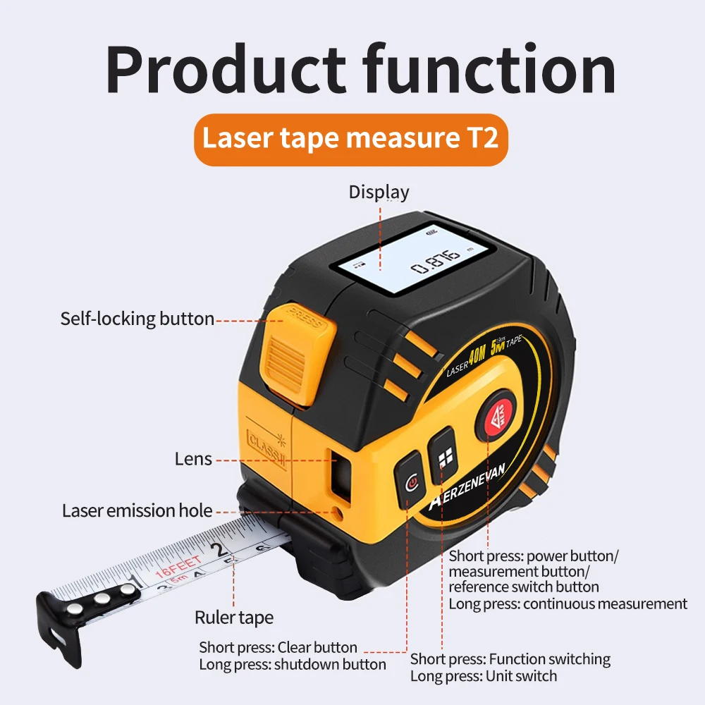 80m Laser Tape Measure Tape Me - đánh giá và giá Industrial Laser Rangefinder
