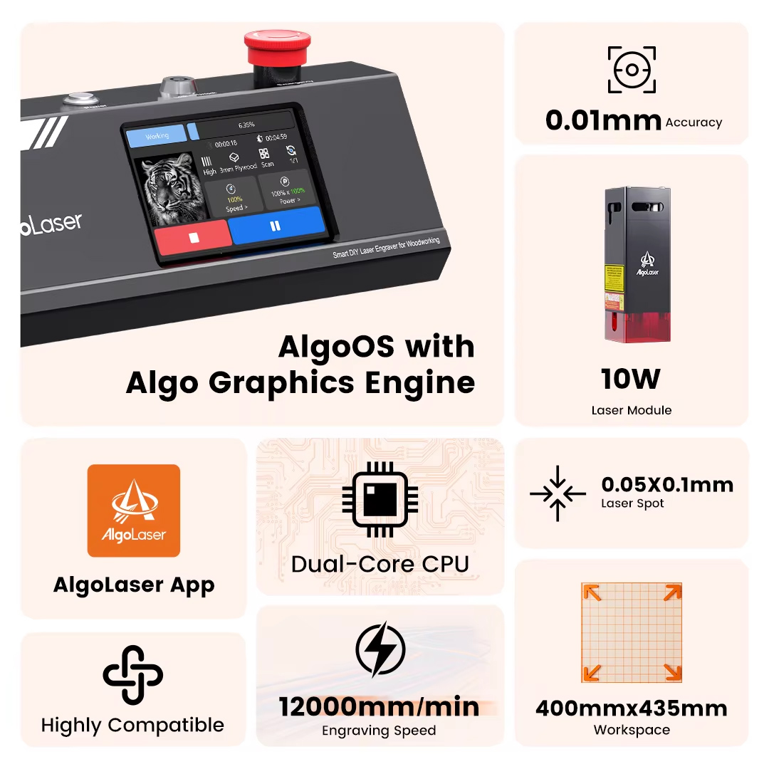 Algolaser DIY Table 40*43cm CN - đánh giá và giá Industrial Acrylic Laser Cutter