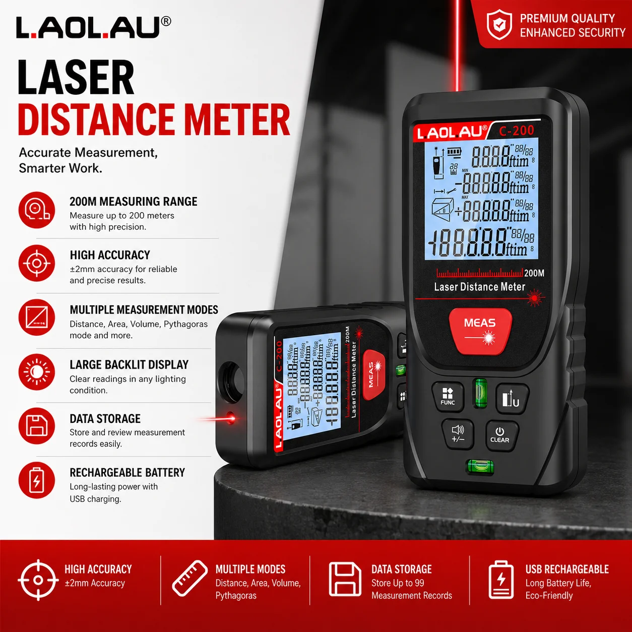 LAOLAU Digital Laser Range Fin - đánh giá và giá Industrial Laser Rangefinder