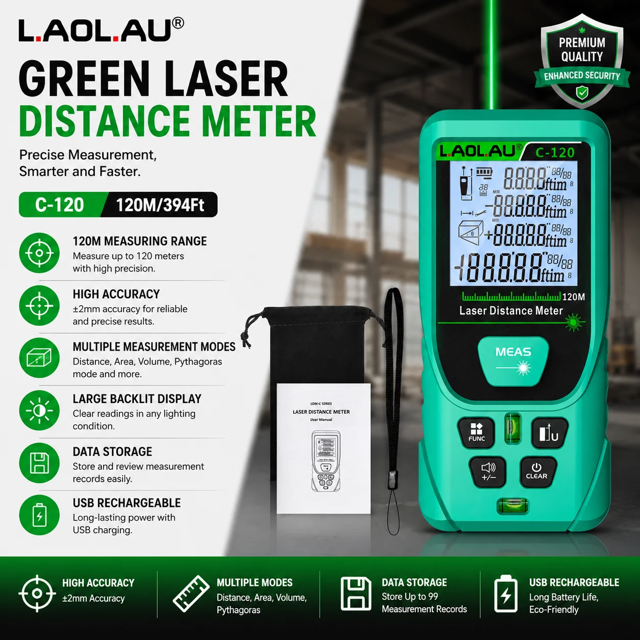LAOLAU Digital Laser Range Fin - đánh giá và giá Industrial Laser Rangefinder